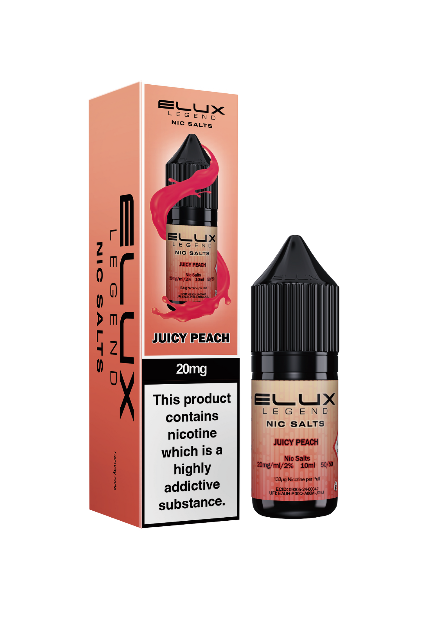 Elux Legend Nic Salts 10ml Juicy Peach | The Ace of Vapez